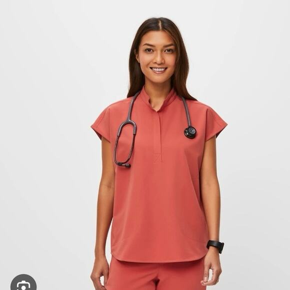 Figs Tops - Figs Scrub Top Rafaela In Clay PO#1646 Size Small Uniform